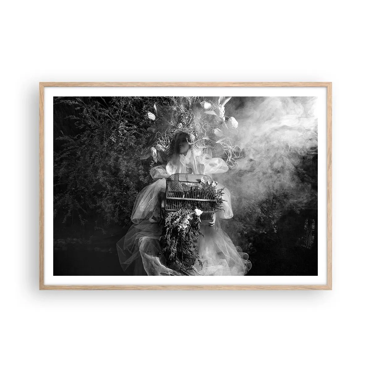 Een poster in een licht eiken lijst - Moeder zelf - Natuur - 100x70 cm