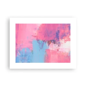 Poster - Roze, blauw en een vleugje licht - 40x30 cm
