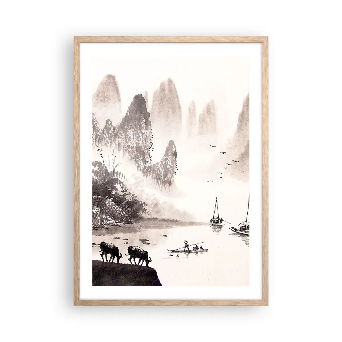 Een poster in een licht eiken lijst - Het exotische alledaagse leven van het Oosten - 50x70 cm