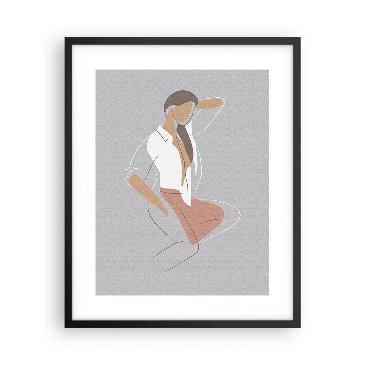 Poster in een zwarte lijst - Omtrek van gracieusheid - 40x50 cm