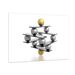 Schilderen op glas - Goud-zilver balans - 100x70 cm