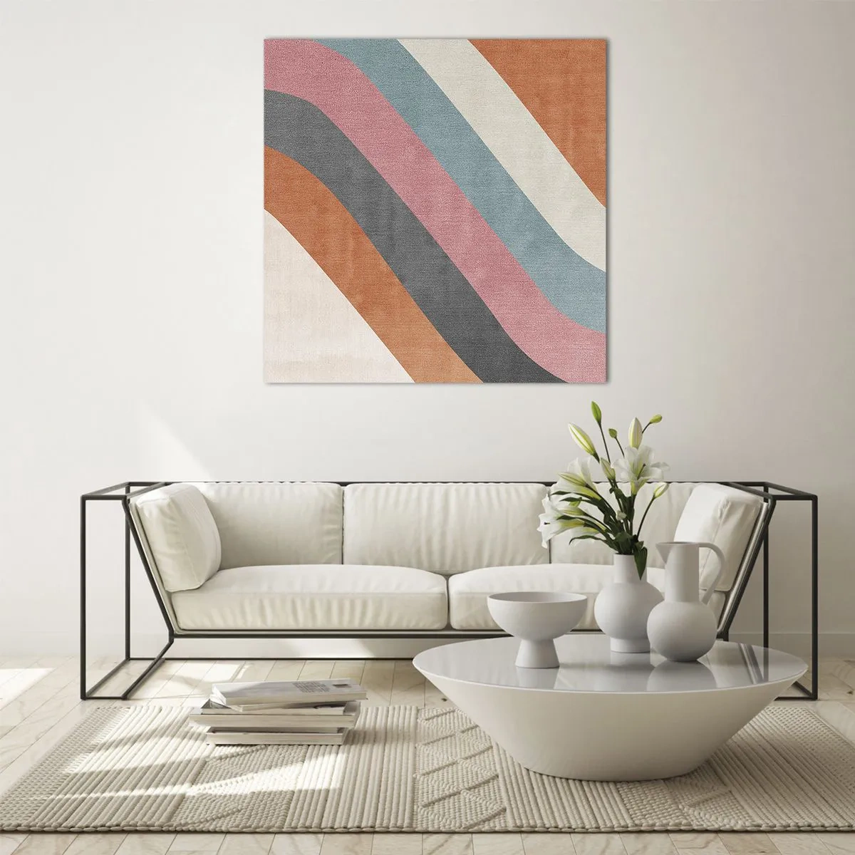 Schilderen op glas - Diagonale compositie – beweging - 70x70 cm