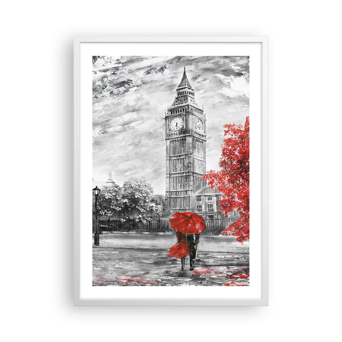 Poster in een witte lijst - Een spannende dag - 50x70 cm