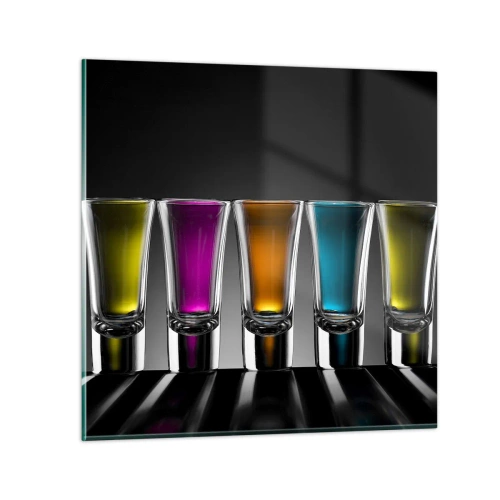 Schilderen op glas - Kleuren van vreugde - 60x60 cm