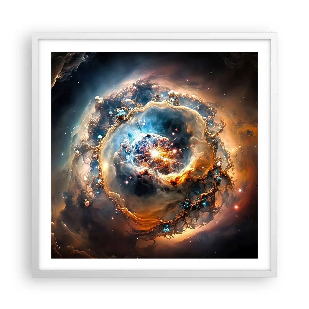 Poster in een witte lijst - Begin - 60x60 cm