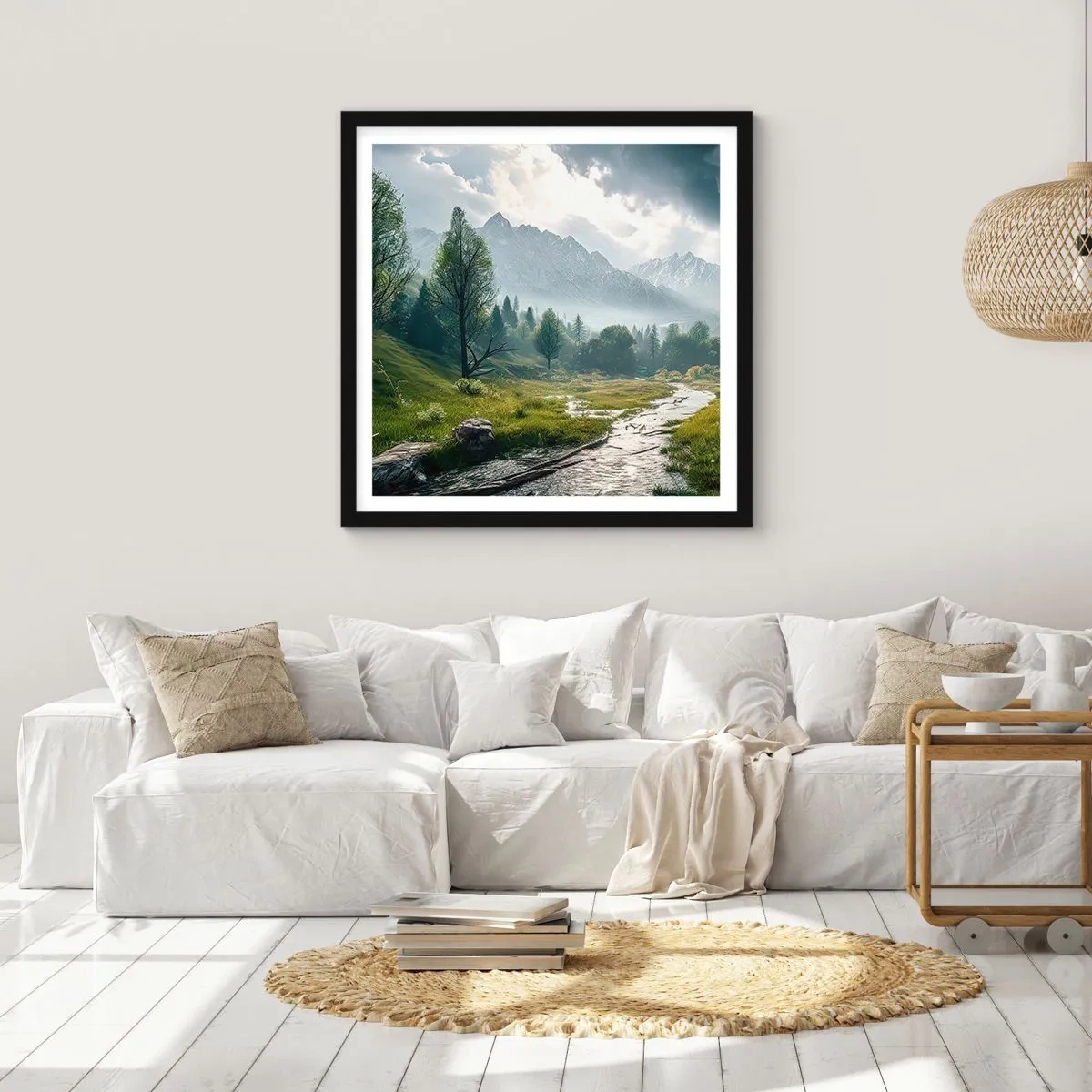 Poster in een zwarte lijst - Daarheen en terug - 40x40 cm