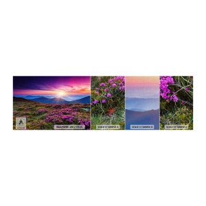Fotobehang Monster Premium Canvas - Kruiden roken naar verse trossen van de velden - Landschap, Bergen, Bloemen - 100x30 cm