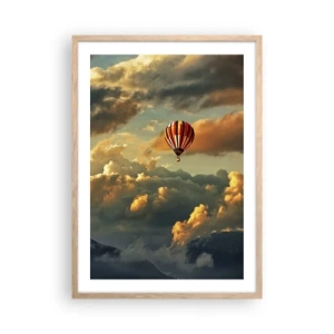Een poster in een licht eiken lijst - Ik vlieg omdat ik dat wil - 50x70 cm