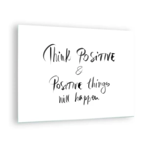 Schilderen op glas - Een motiverende inscriptie in minimalistische stijl - 70x50cm - Hoe leef je het leven? - Moderne wanddecoratie voor woonkamer en slaapkamer ARTTOR