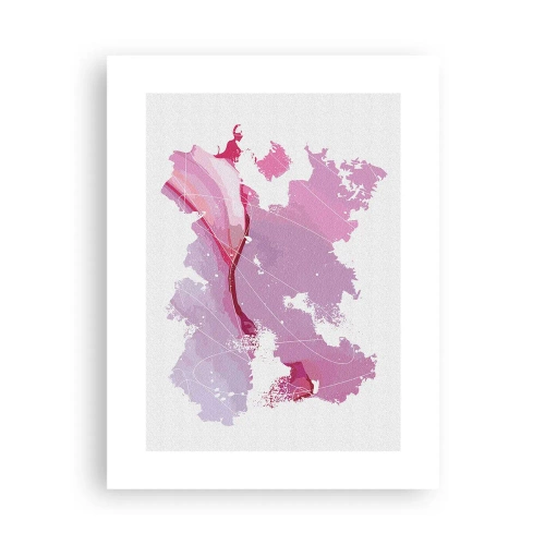 Poster - Kaart van de roze wereld - 30x40 cm