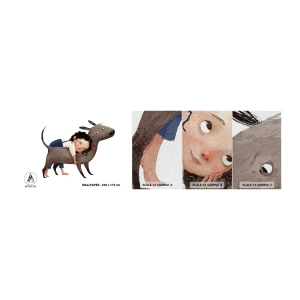 Fotobehang Monster Premium Canvas - Beste vrienden - Voor kinderen, Hond, Meisje - 100x30 cm