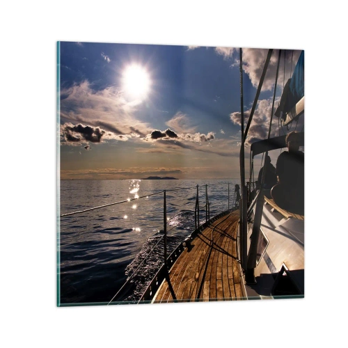 Schilderen op glas - Zeilen naar de zon - 30x30 cm