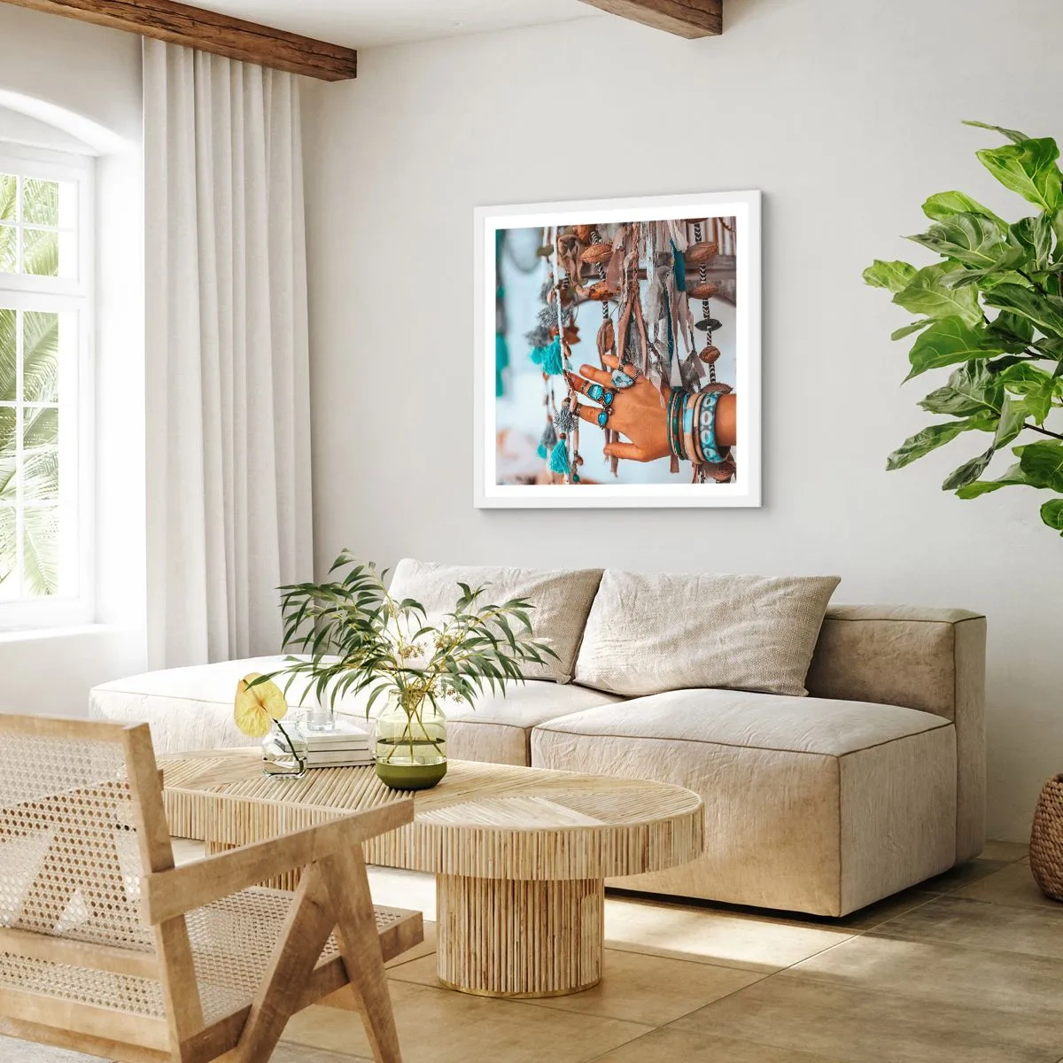 Poster in een witte lijst - Lokale schatten - 60x60 cm