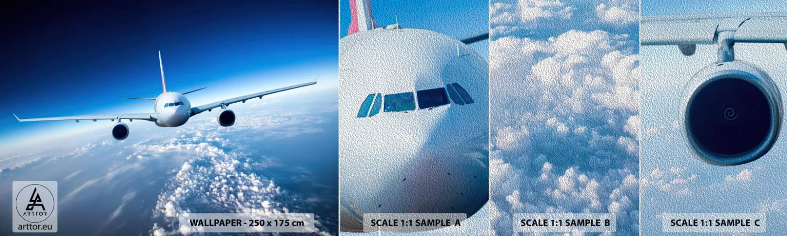 Fotobehang Monster Premium Sand - Ik vlieg omdat ik dat wil - Vliegtuig, Vliegtuigen, Reis - 100x30 cm