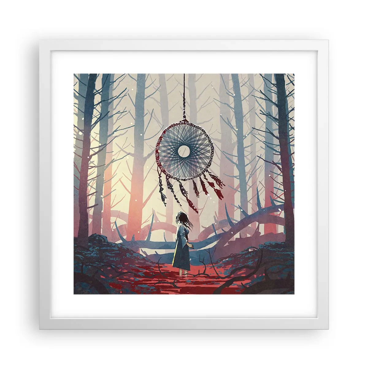 Poster in een witte lijst - Een geheim ritueel van geluk - 40x40 cm