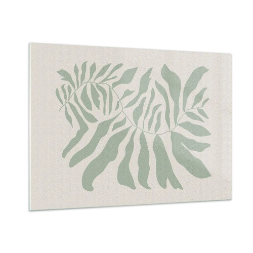 Schilderen op glas - Smaragdgroene tak - 100x70 cm