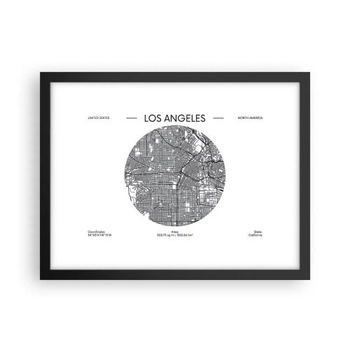 Poster in een zwarte lijst - Anatomie van Los Angeles - 40x30 cm