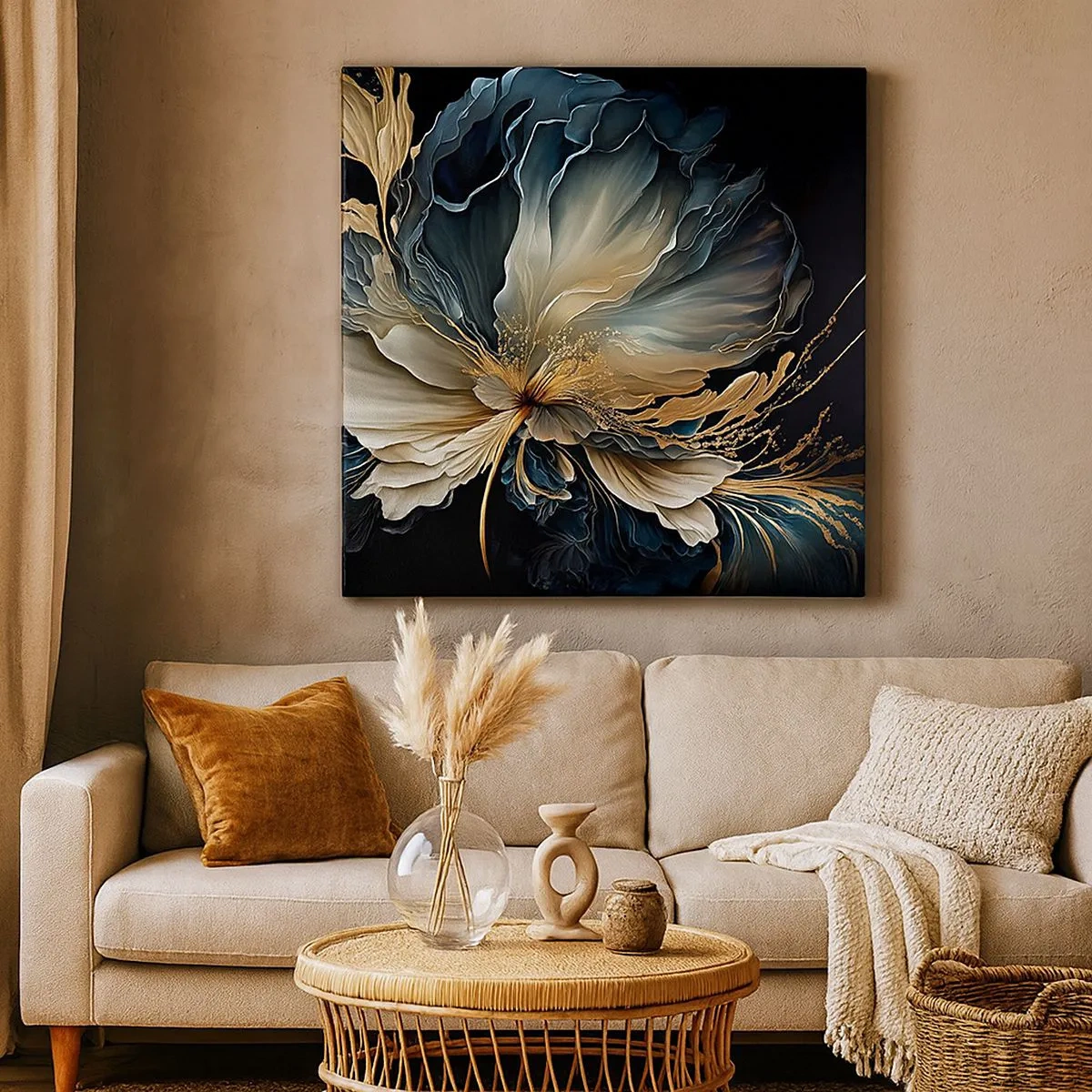 Schilderen op canvas - Sprookjesachtige varenbloem - 30x30 cm