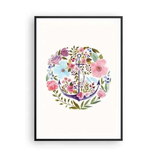 Poster in een zwarte lijst - Goede droom van zeeman - 70x100 cm