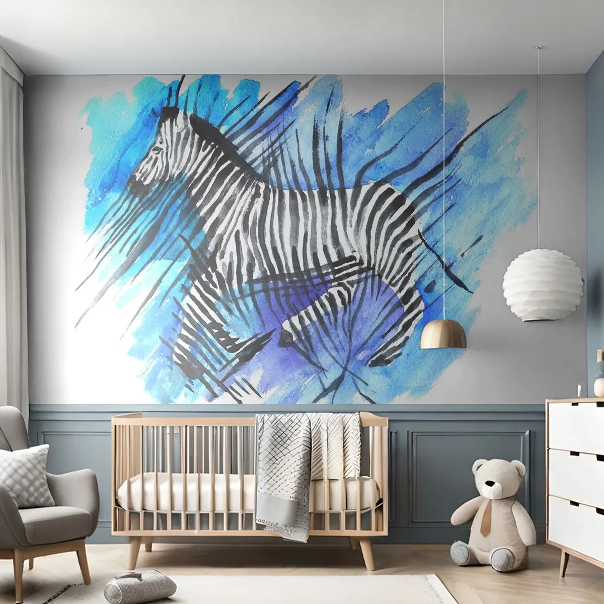 Fotobehang Premium Canvas - Verborgen in strepen - Dieren, Ribben, Afrika - 500x350 cm