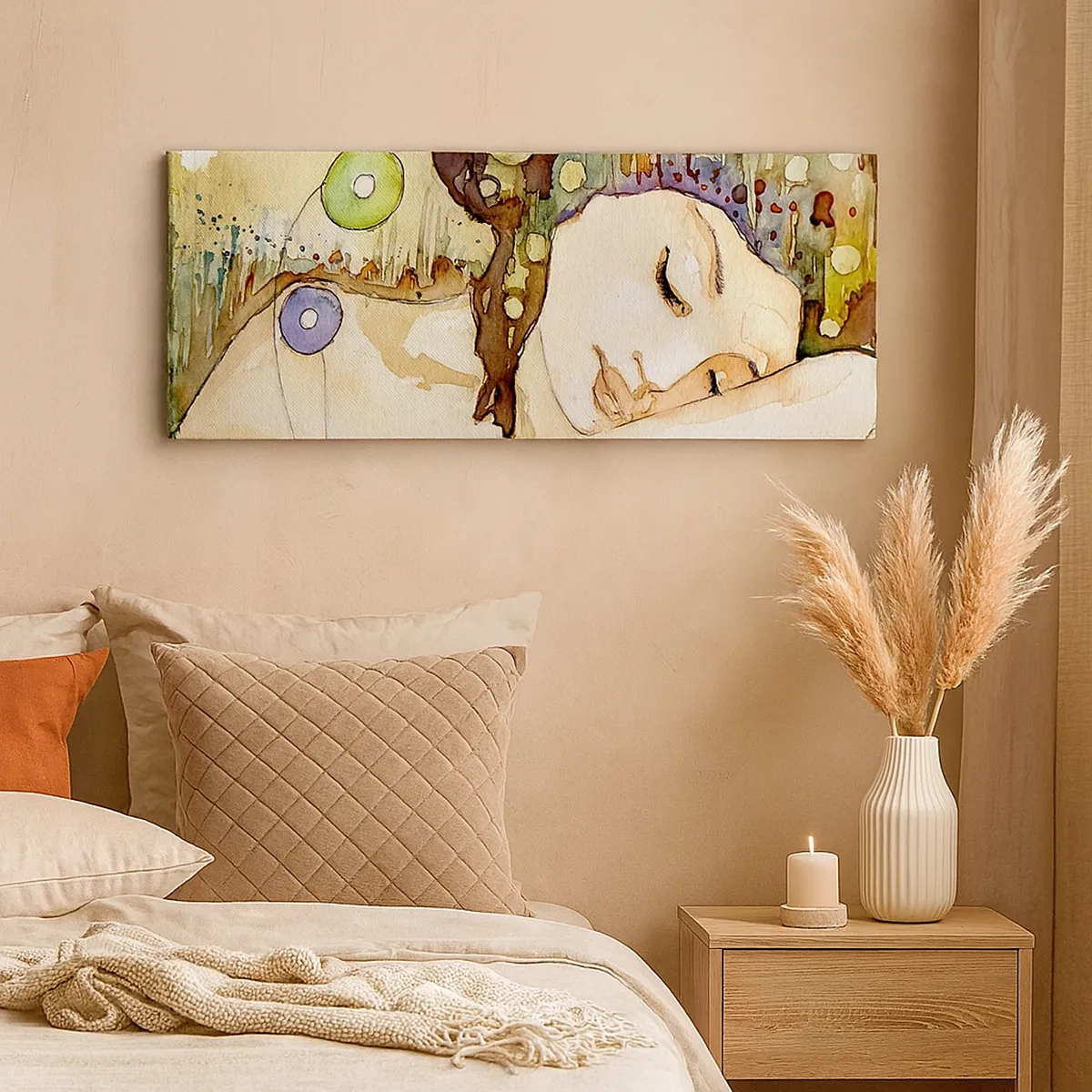 Schilderen op canvas - Een smaragd-violette droom - 30x30 cm