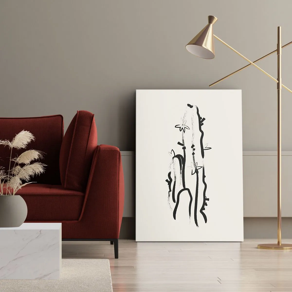 Schilderen op canvas - Bloeiend kruid - 70x100 cm