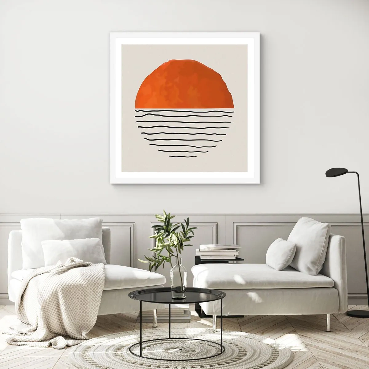 Poster in een witte lijst - In het Japanse klimaat - 60x60 cm
