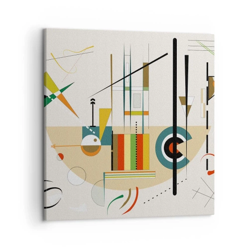 Schilderen op canvas - En de wereld lacht - 50x50 cm