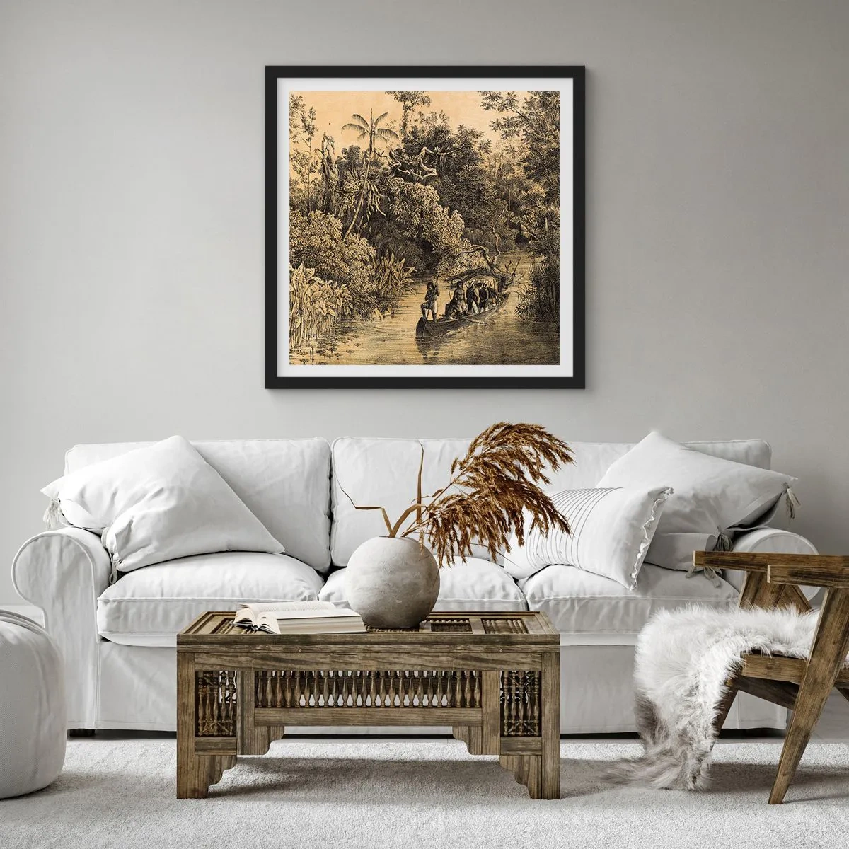 Poster in een zwarte lijst - Expeditie naar de bron - 60x60 cm