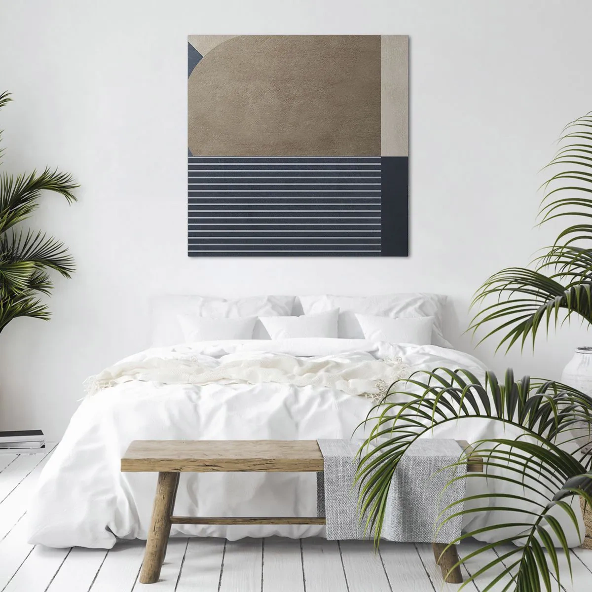 Schilderen op canvas - Een compositie van eenvoud en rondheid - 70x70 cm