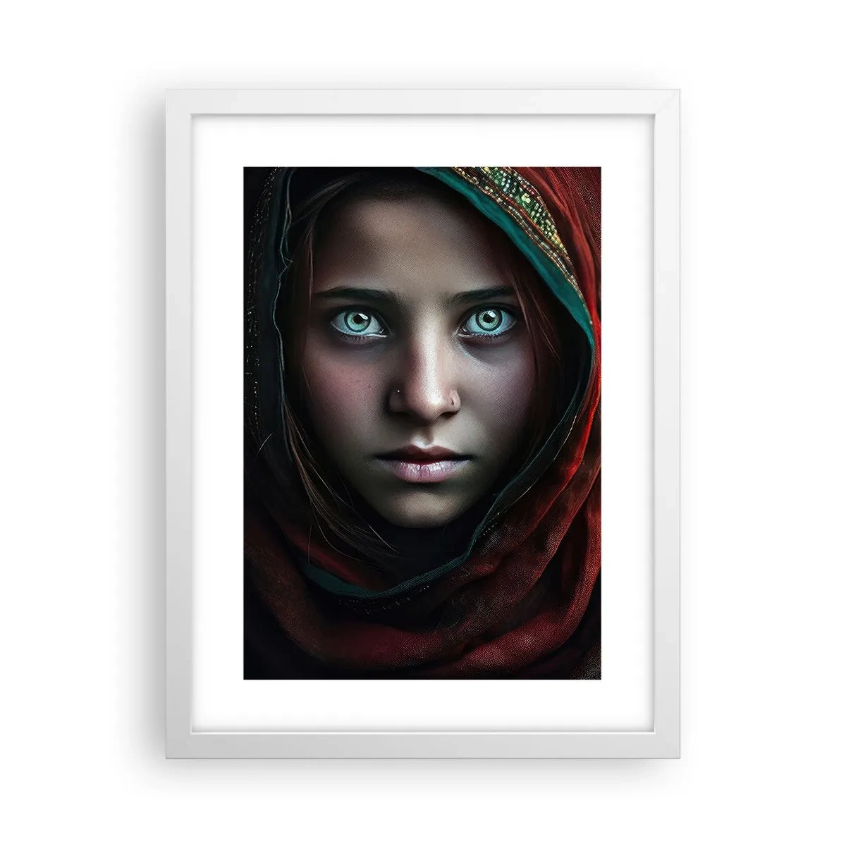 Poster in een witte lijst - Oosterse prinses - 30x40 cm