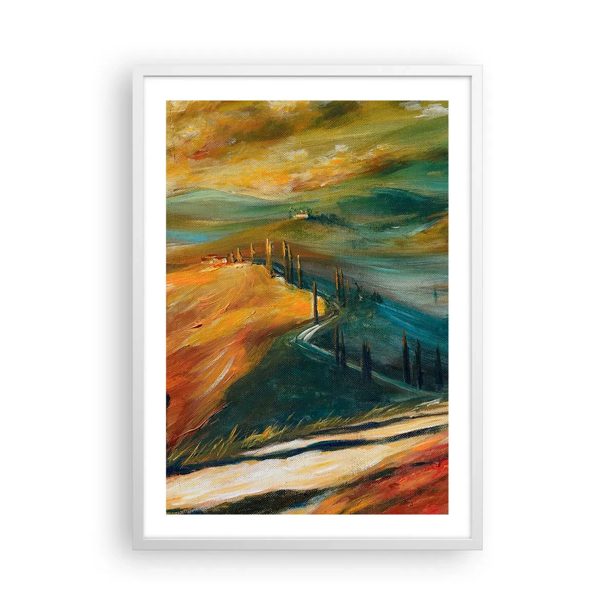 Poster in een witte lijst - Toscaans landschap - 50x70 cm