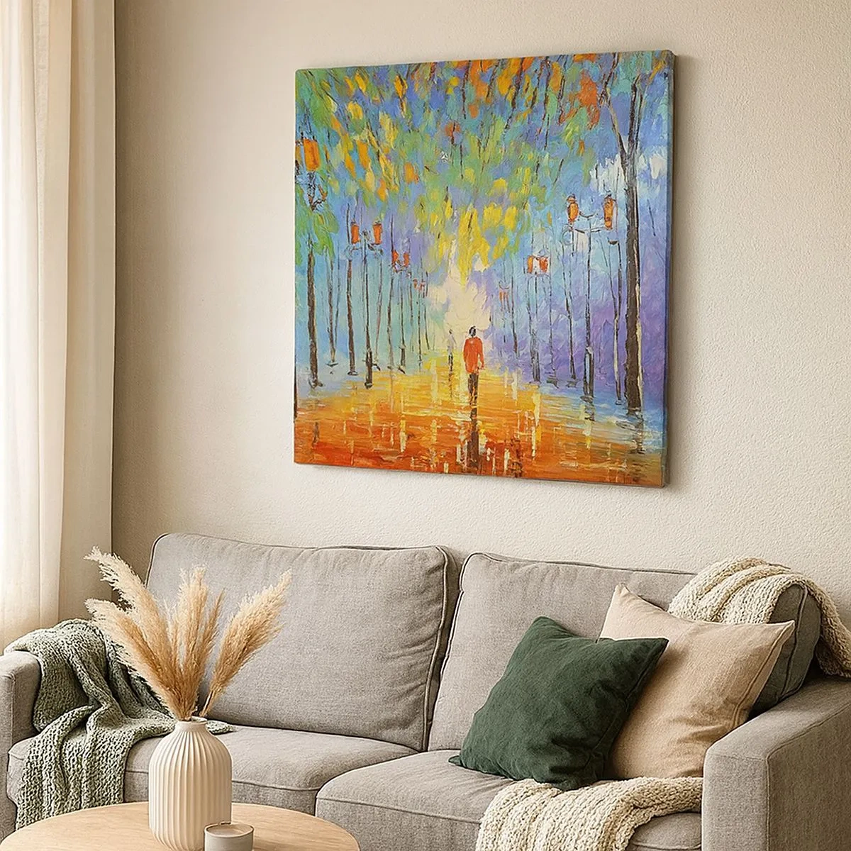 Schilderen op canvas - Nachtlied van regen - 30x30 cm