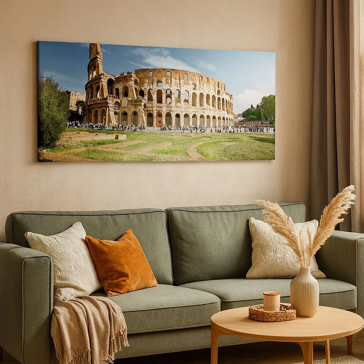 Schilderen op canvas - We kunnen nog steeds het gekletter van het geweer horen - 100x40 cm