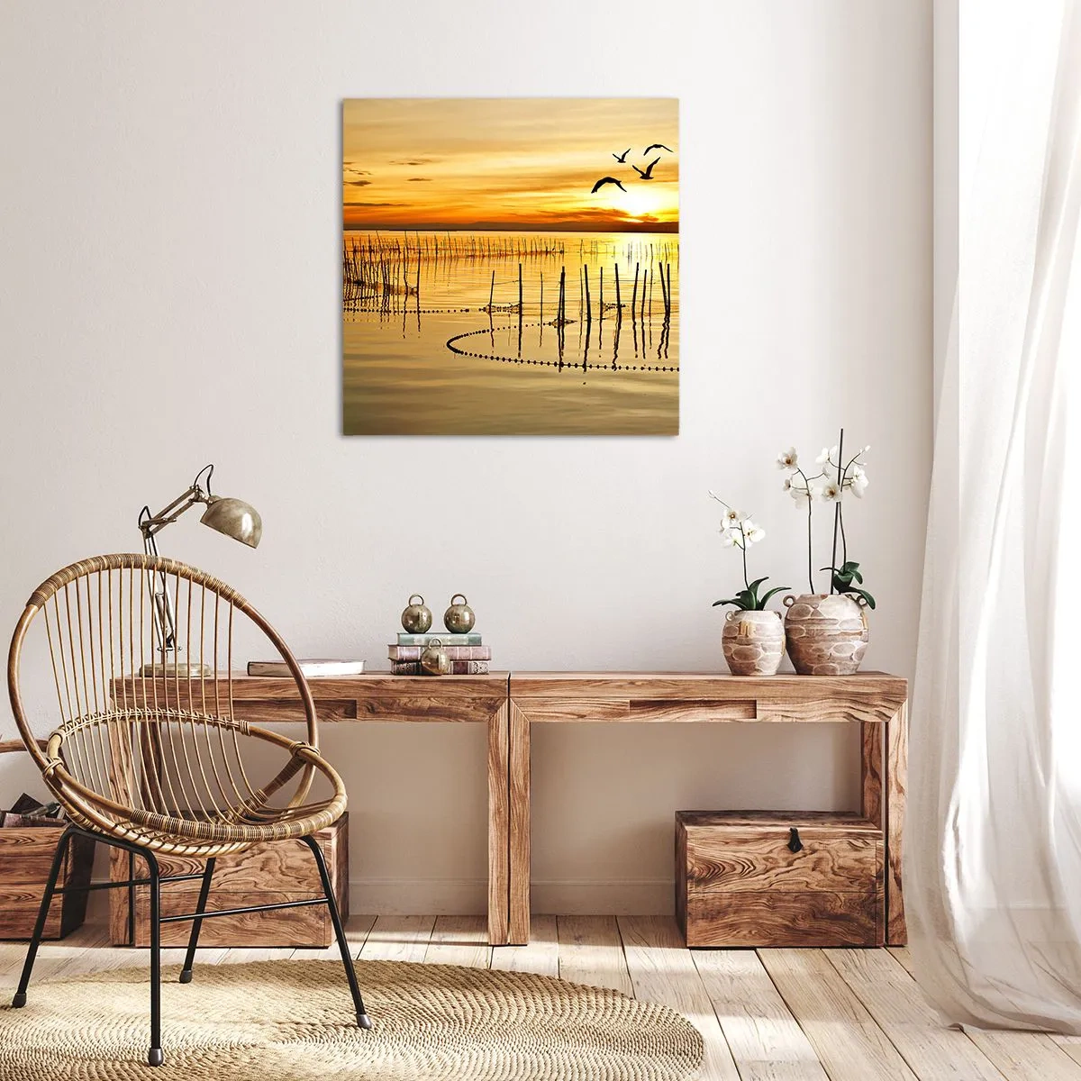 Schilderen op canvas - In de visserij - 60x60 cm