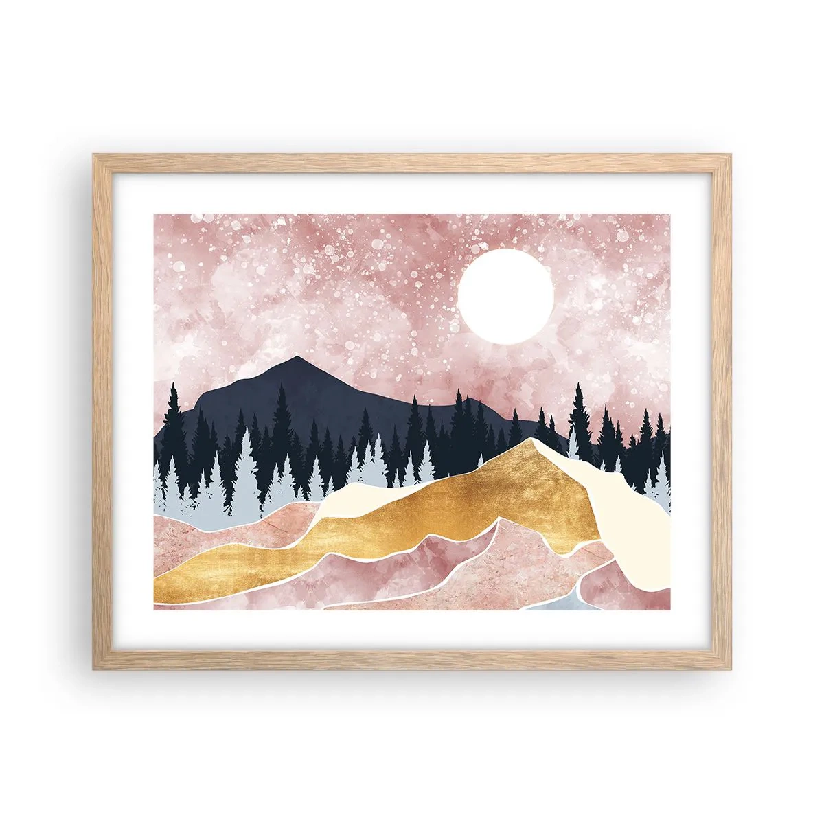 Een poster in een licht eiken lijst - Nachtwacht - 50x40 cm