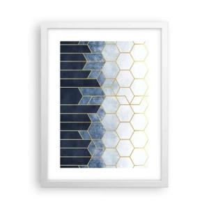 Poster in een witte lijst - Compositie in een gesyncopeerd ritme - 30x40 cm