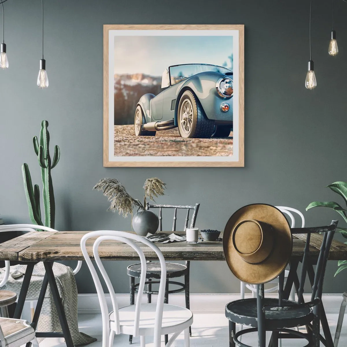 Een poster in een licht eiken lijst - Omdat stijl ertoe doet - 40x40 cm