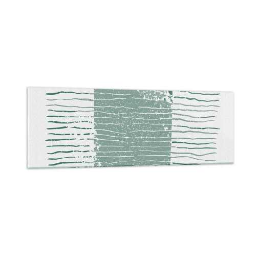 Schilderen op glas - Mariene abstractie - 90x30 cm
