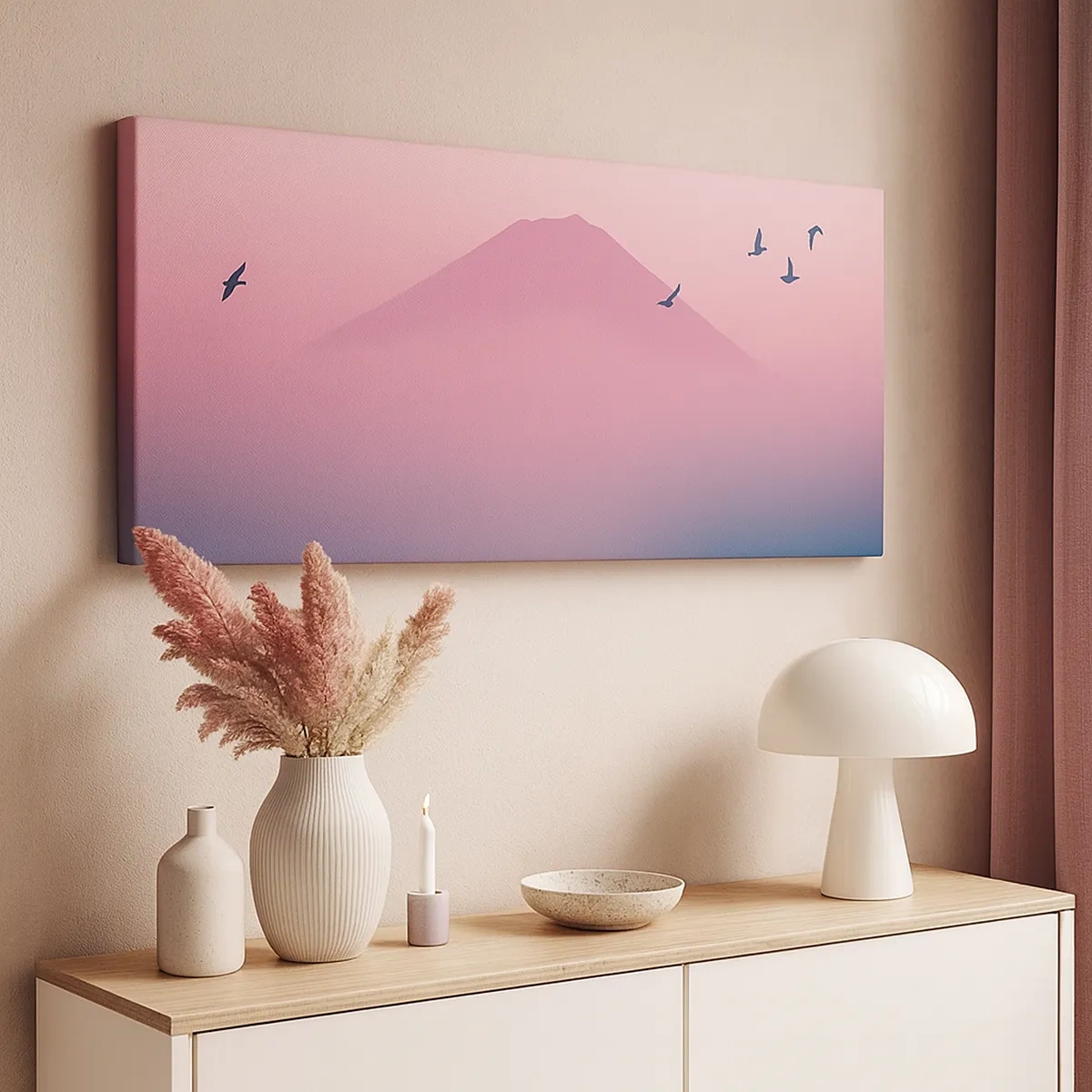 Schilderen op canvas - Wandelaars boven de wolken - 30x30 cm