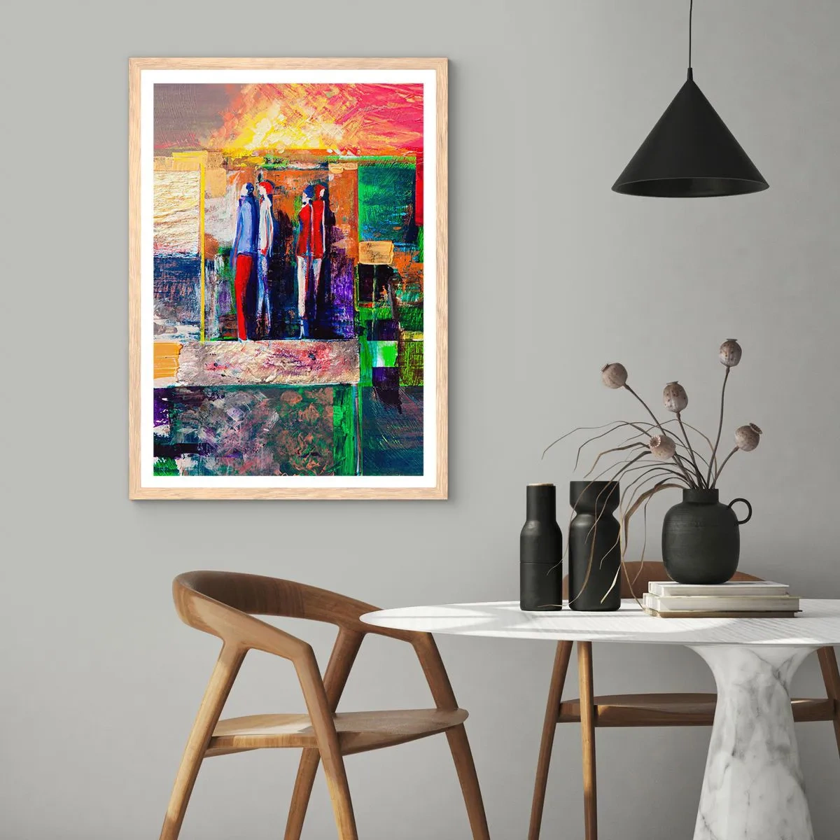 Een poster in een licht eiken lijst - Relaties en emoties - 50x70 cm