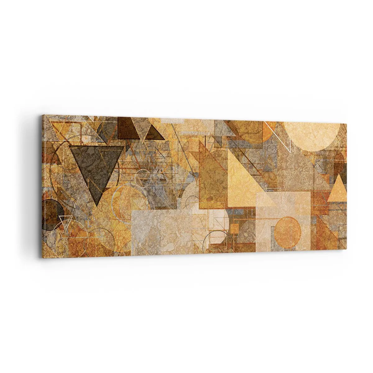 Schilderen op canvas - Een kubistische studie van brons - 100x40 cm