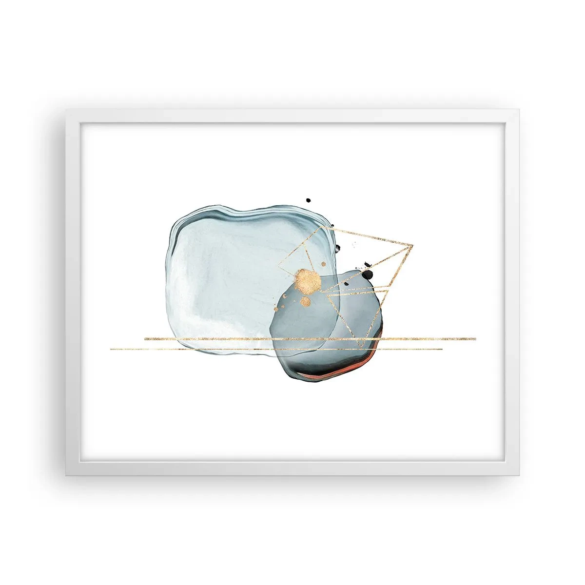 Poster in een witte lijst - Een studie van druppels - 50x40 cm