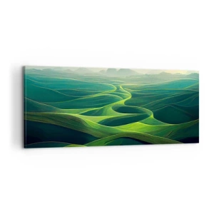 Schilderen op canvas - In de groene dalen - 100x40 cm