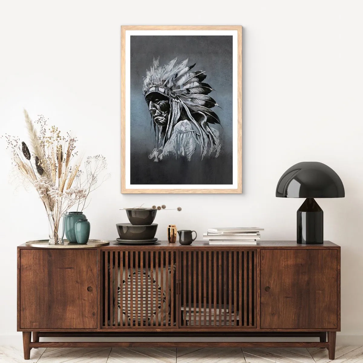 Een poster in een licht eiken lijst - Keer terug naar de wortels - 70x100 cm