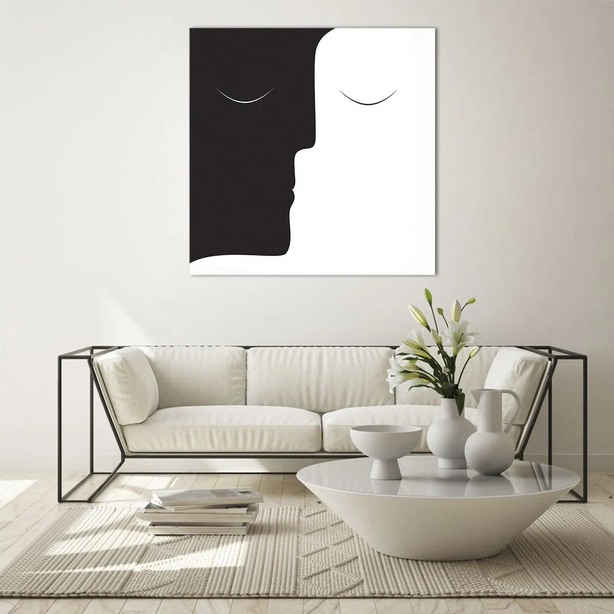 Schilderen op glas - Eenheid van tegenstellingen - 60x60 cm