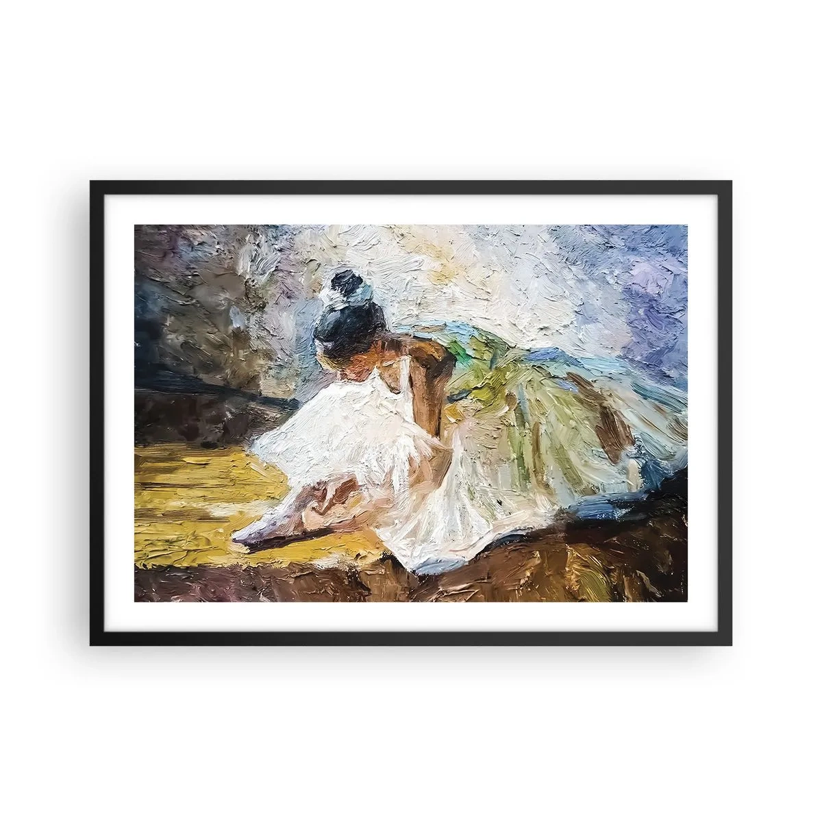 Poster in een zwarte lijst - Naar een schilderij van Degas - 70x50 cm