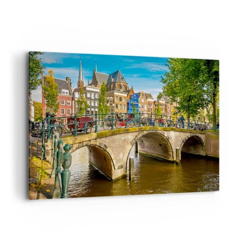 Schilderen op canvas - Lente aan de gracht - 100x70 cm