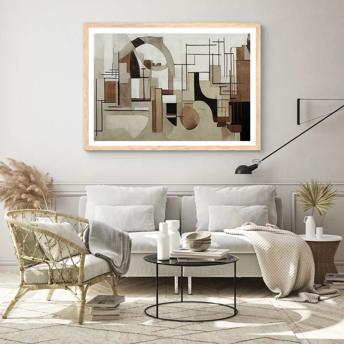 Een poster in een licht eiken lijst - Stadslandschap 2.0 - 50x40 cm