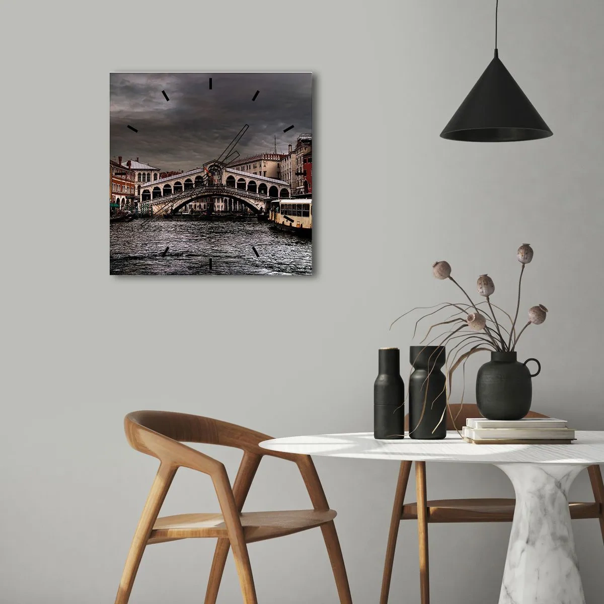 Wandklok - Klok - De belofte van een Venetiaanse avond - 40x40 cm